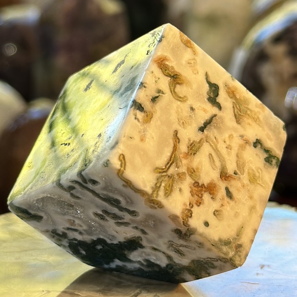 🔥SALE🔥 Moss Agate Crystal Cube With Druzy! - Picture 4 of 7